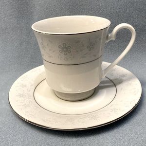 Crown China Footed Coffee Cup and Saucer set